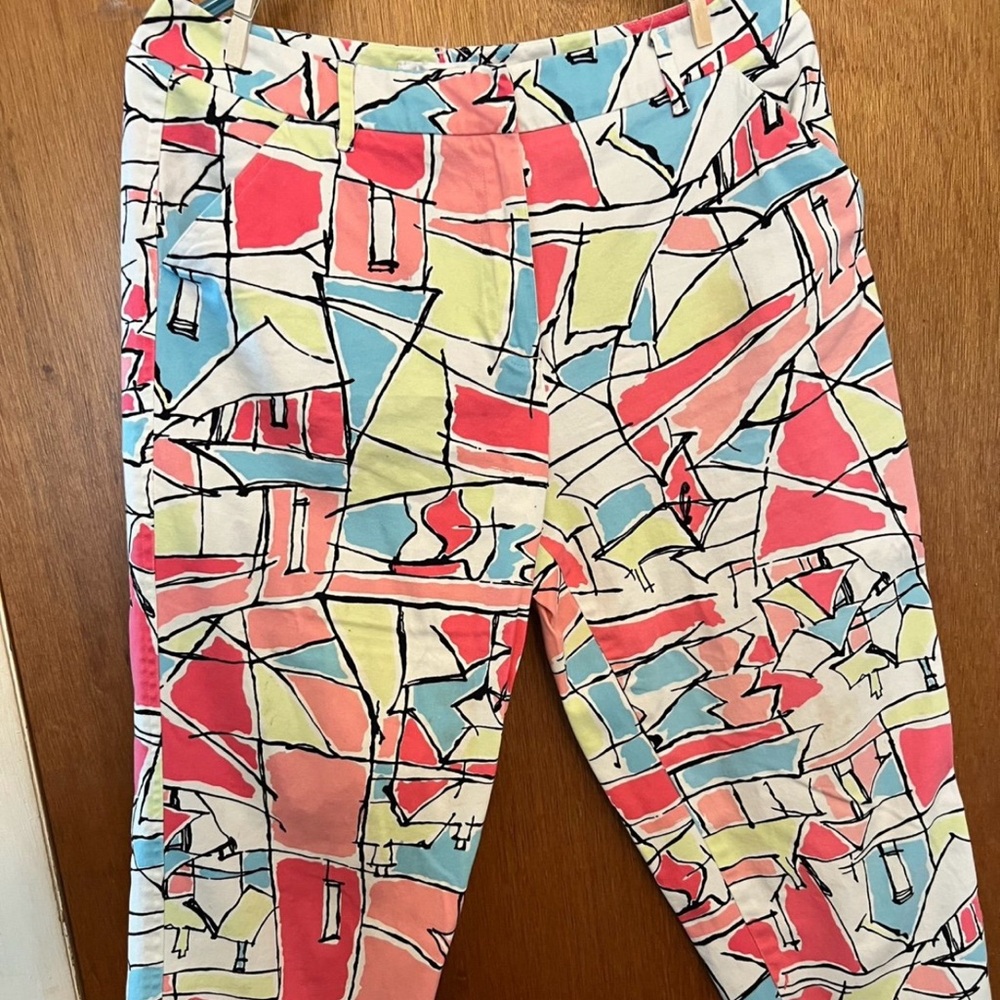 Talbots Multicolor Abstract Print capris